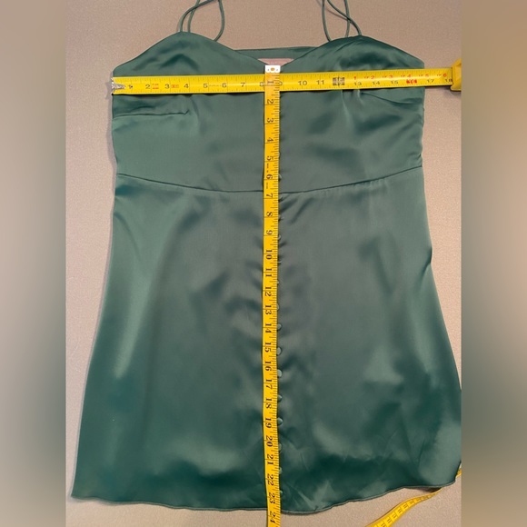 Urban Outfitters Emerald Green, Mini Satin Slip Dress, Padova, Sz Medium - Picture 5 of 8